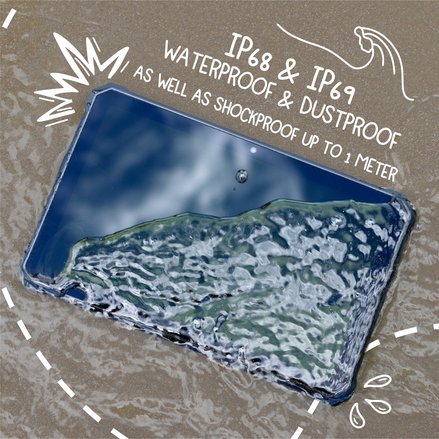 Compact ProjectX 8" Rugged Android Tablet – South West Pacific - 128GB + SD Storage